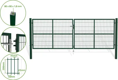Produktbild von RAZO grünes Netz-Schwingtor, 4 m, H. 140 cm