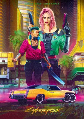 Image de Puzzle Kitsch Cyberpunk 2077 (1000 el.) - Oficjalna Licencja, 68x48 cm