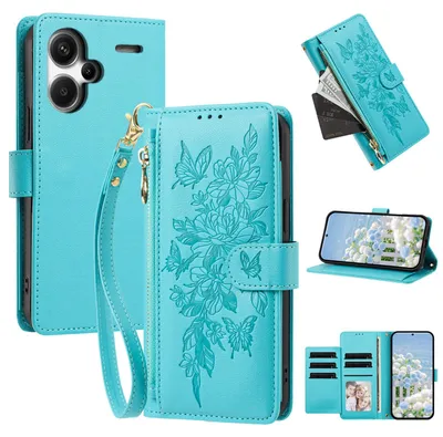 Obrázek produktu pro Pouzdro pro Xiaomi Redmi Note 13 Pro+, peněženkovéPolyuretankožené pouzdro s přihrádkami, stojánkem na karty a poutkem Modrá