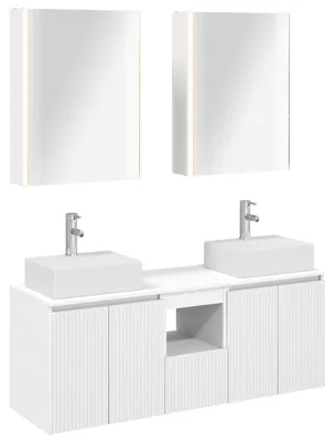 Immagine prodotto di vidaXL Set di 5 mobili da bagno, bianco, in legno composito