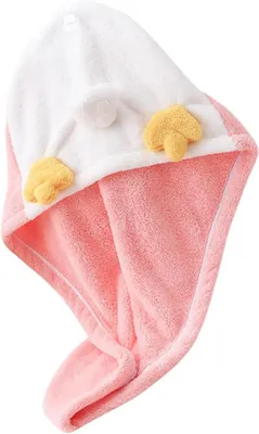 Produktbild von Wiederverwendbarer Mikrofaser-Haarturban aus Korallenfleece mit hoher Saugfähigkeit für nasses Haar