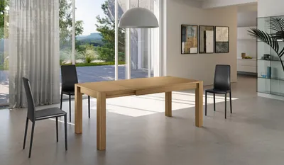Produktbild von Holz - Ausziehbarer Tisch (140/190 x 80 cm) in braunem Eichenfurnier