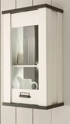 Produktbild von Küche Hängeschrank "Stove" in weiß Pinie anthrazit Küchenschrank hängend mit Soft-Close