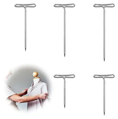 Produktbild von T-Pin Set, 250 Stück T-Nadeln für Perückenköpfe, T-Spannnadeln in 27, 32, 38, 45, 50 mm, aus Stahl, silber