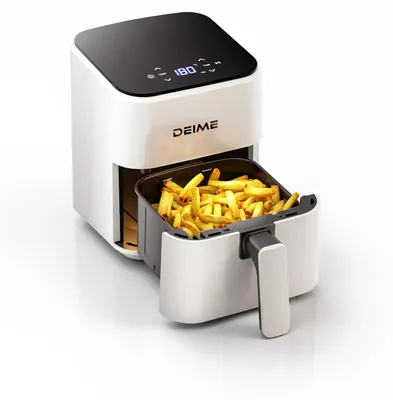 Produktbild von Heißluftfritteuse Mini Airfryer - 2,5 Liter - Antihaftbeschichtung - Weiß - Mit Toaster für ein bis zwei Personen
