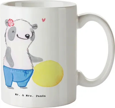 Produktbild von Mr. & Mrs. Panda Becher Physiotherapeutin Herz - Weiß - Geschenk, Geschenktasse, Teetasse, Pott, Tasse, Keramiktasse