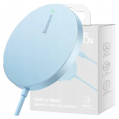 Obrázok produktu pre Baseus Rýchla magnetická indukčná nabíjačka 15W Odolná modrá