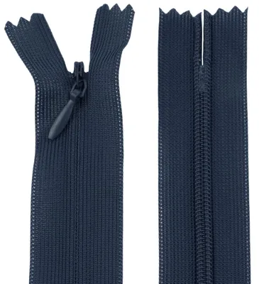 Productafbeelding van Set van 10 Ongzichtbare Reißverschlüsse 60 cm - Donkerblauwgrijs
