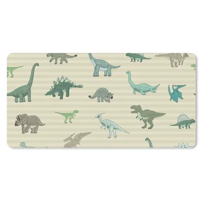 Produktbild von MuchoWow® Schreibtischunterlage Dinosaurier - Braun - Grün - Jungen - Mädchen - Kinder 80x40 cm - XXL Mauspad - Gaming Mauspad