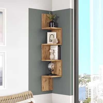 Produktbild von skye-decor Wandregal, Atlantische Kiefer, 22x117x22 cm, 18mm melaminbeschichtete Spanplatte, modernes Design für Bücher und Sammlerstücke Wl9-A