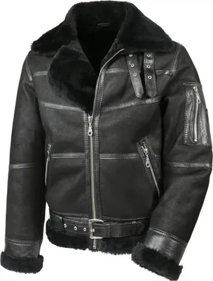Produktbild von Lammfelljacke - B16 MODELL 7 SCHWARZ - Größe: L