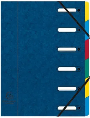 Produktbild von Exacompta 8x Ordnungsmappe HARMONIKA Gummizug Karton 6 Fächer A4 Blau 55062E