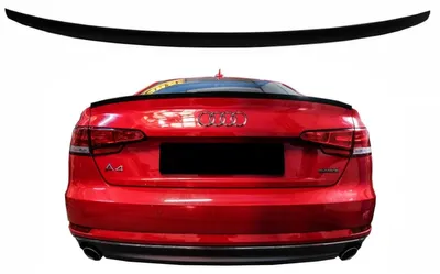 Productafbeelding van Achterspoiler voor Audi A4 B9 Limousine, modeljaar 2016 en later, in glanzend zwart.