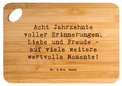 Produktbild von Mr. & Mrs. Panda Frühstücksbrett Spruch 80. Geburtstag Erinnerungen - Transparent - Geschenk, besonderes Ereignis, Brett, Liebe, vesperbrett, Freude, Schneidebrett