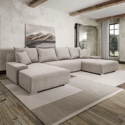 Produktbild von Polster-Ecksofa LAVIO U mit Schlaffunktion und Bettkasten Anafi 22