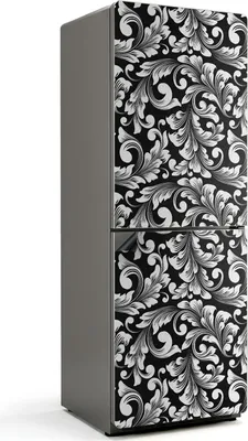 Produktbild von Elegantes Pflanzenmuster – Magnetische Kühlschrank Abdeckung – Dekorfolie magnetisch Küche – Kühlschrank Magnet Deko – selbstklebende Magnettafel – Magnetfolie für Kühlschranktür – 70x190 cm