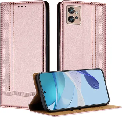 Produktbild von Handyhülle für Motorola Moto G32 Leder Flip Klappbare Schutzhülle mit Standfunktion Pink