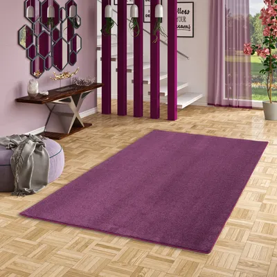 Produktbild von Hochflor Velours Teppich Luna Lila, Größe:80x160 cm