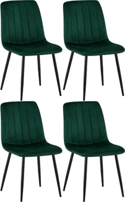 Produktbild von CLP 4er Set Stühle Dijon mit Lehne grün Material Samt