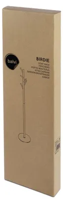 Kleiderständer Birdie, 5 Haken, weiß, Metall/Holz, 177 cm