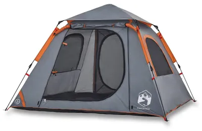 Produktbild von vidaXL Kuppel-Campingzelt 4 Personen Grau und Orange Quick Release