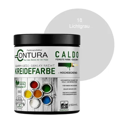 Produktbild von Contura BeGreen 250ml. Kreidefarbe Shabby Chic Möbellack - 18 Lichtgrau