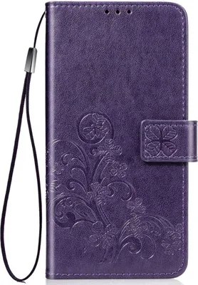 Produktbild von Handy Hülle Schutz Tasche Cover Flip Case Kartenfach Blumen, Farbe:Violett, Modell wählen:Nokia 2.2