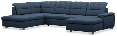 Produktbild von Selsey Jamaal - Wohnlandschaft mit Schlaffunktion und Stauraum, rechtsseitig, marineblau