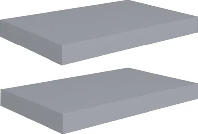 Image de Étagères murales flottantes 2 pcs Gris 40x23x3,8 cm MDF