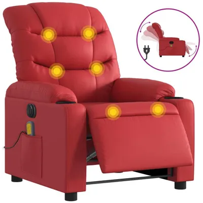 Produktbild von Massagesessel Elektrisch Rot Kunstleder