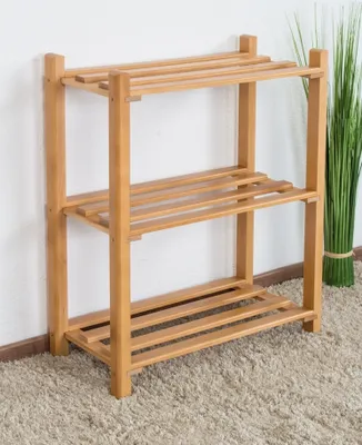 Produktbild von Schuhregal Buche Vollholz massiv Erlefarben Junco 224 - 70 x 58 x 26 cm (H x B x T)