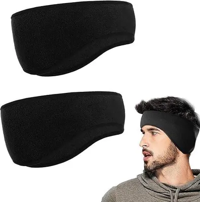 Produktbild von Ohrenwärmer Mütze – Sport-Stirnband – Einheitsgröße – 2 Stück – Fleece Mütze – Schweißband – Damen/Herren – Warm – Winddicht – Haarband – Sport