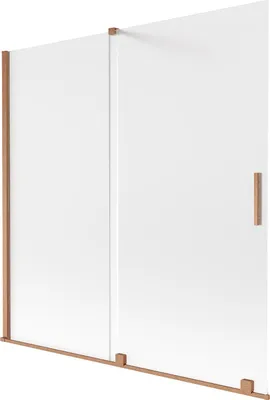 Produktbild von Mexen Velar Badewannenabtrennung 2-flügelig verschiebbar 160 x 150 cm, mattiert, gebürstetes Kupfer - 896-160-000-31-65