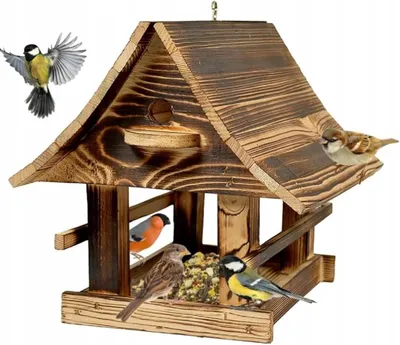 Produktbild von Vogelfutterhaus aus Holz –25x26x30cm Wetterfester Brutkasten Vogelhäuschen