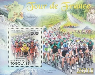 Produktbild von Briefmarken Togo 2011 Mi Block 673 (kompl. Ausgabe) postfrisch Tour de France 2011