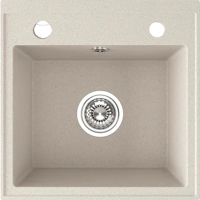 Produktbild von BADLAND BADLAND Spülbecken Granitspüle Einzelbecken T.III 44x44 Beige | Siphon im SET!
