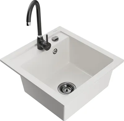 Produktbild von Mexen Vito 1-Becken-Granit-Spüle mit Mischbatterie Telma, Weiß - 6503-20-670200-70