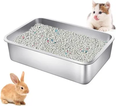 Produktbild von Famanu Katzenklo Metall langlebig geruchsfrei für Haustiere - Kleinformat