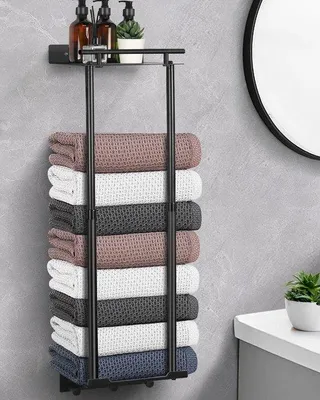 Immagine prodotto di Portasciugamani nero estensibile da 41-72 cm per il bagno