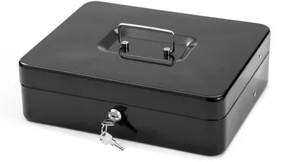 Image de Coffre-fort avec compartiment à clés et compartiment à argent, noir