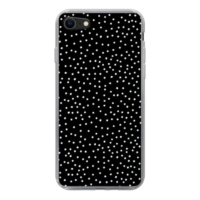 Produktbild von MuchoWow® Handyhülle Schutzhülle Hülle für iPhone 7 Polka dots - Schwarz - Weiß Silikon Softcase Handy Hülle - Kartenhalter
