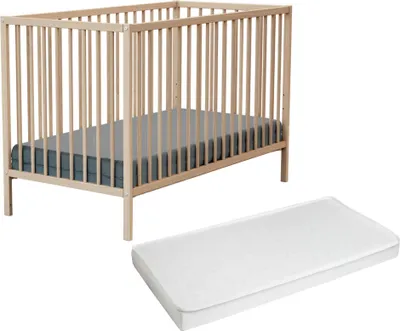Immagine prodotto di WEBABY - Lettino bambini legno ONE - Faggio natural - 60 x 120 - 124 x 64,50 x 82 cm