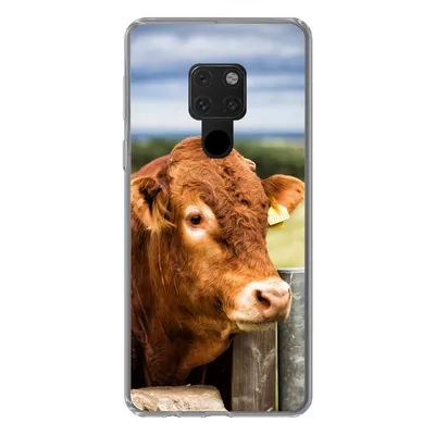 Produktbild von MuchoWow® Handyhülle Schutzhülle Hülle für Huawei P40 Lite Schottischer Highlander - Berg - Zaun Silikon Softcase Handy Hülle - Handy