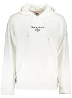 Produktbild von Stylisches Herren-Sweatshirt Weiß: Kapuzenpullover ohne Reißverschluss