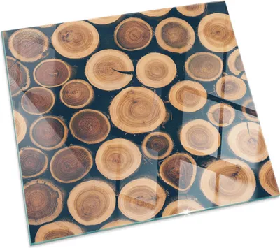 Produktbild von Beschnittene Holzkiste – Glasbodenplatte für – Kaminofen – Kaminplatte Glas – Schutzglas – Funkenschutzplatte –Glasbodenplatte Feuerfeste – Hitzeschutzplatte – Bodenschutz aus Glas – 50x50 cm