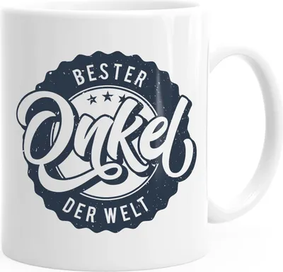 Produktbild von Kaffeetasse Bester Onkel der Welt Geschenk Geschenktasse MoonWorks® weiß unisize
