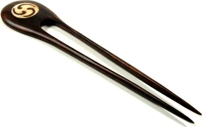 Produktbild von Ethno Holz Haarspange, Haarnadel - Modell 14, Schwarz, Haarspangen, Haarschmuck