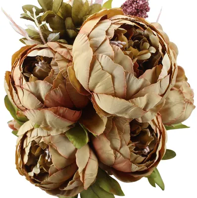 Produktbild von Duovlo Künstliche Pfingstrosen, Vintage-Stil, Seidenblumen, Hochzeit, Heimdekora