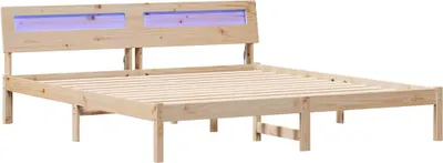 Immagine prodotto di vidaXL Struttura letto con testiera marrone 200 x 200 cm in legno di pino massiccio