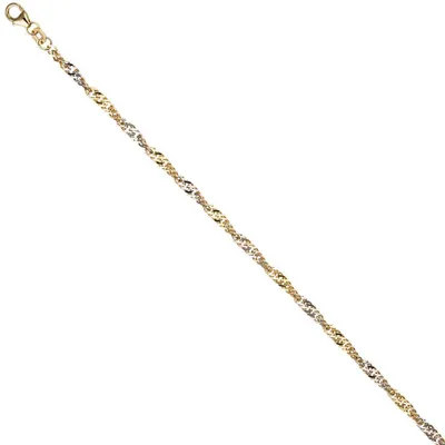 Produktbild von 2,9mm Fußkettchen Fußkette Singapurkette 925 Silber vergoldet 23-25cm